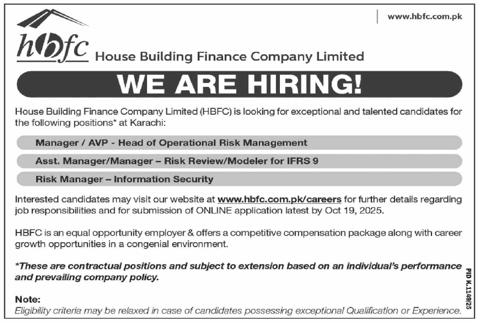 Jobs in House Building Finance Company Limited